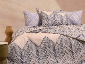 Σεντόνια King Size (Σετ) 180X200+32 Melinen Casual Barrio Blue Με Λάστιχο (180×200+32)