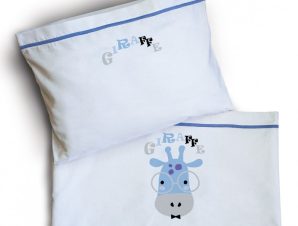 Σεντόνια Κούνιας (Σετ) 120X160 Sbaby Giraffe Blue Χωρίς Λάστιχο (120×160)